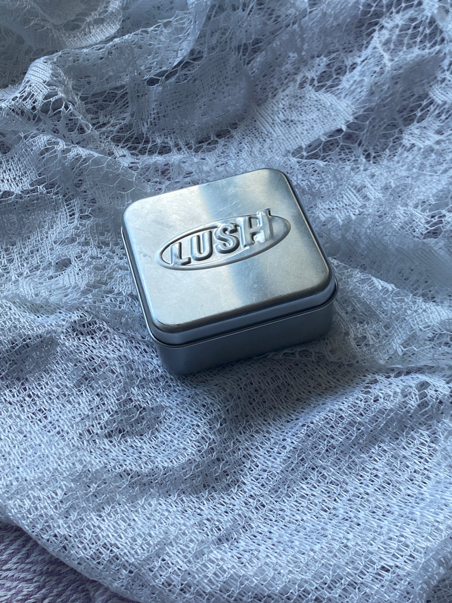 Silver "lush" tin candle | succulents
