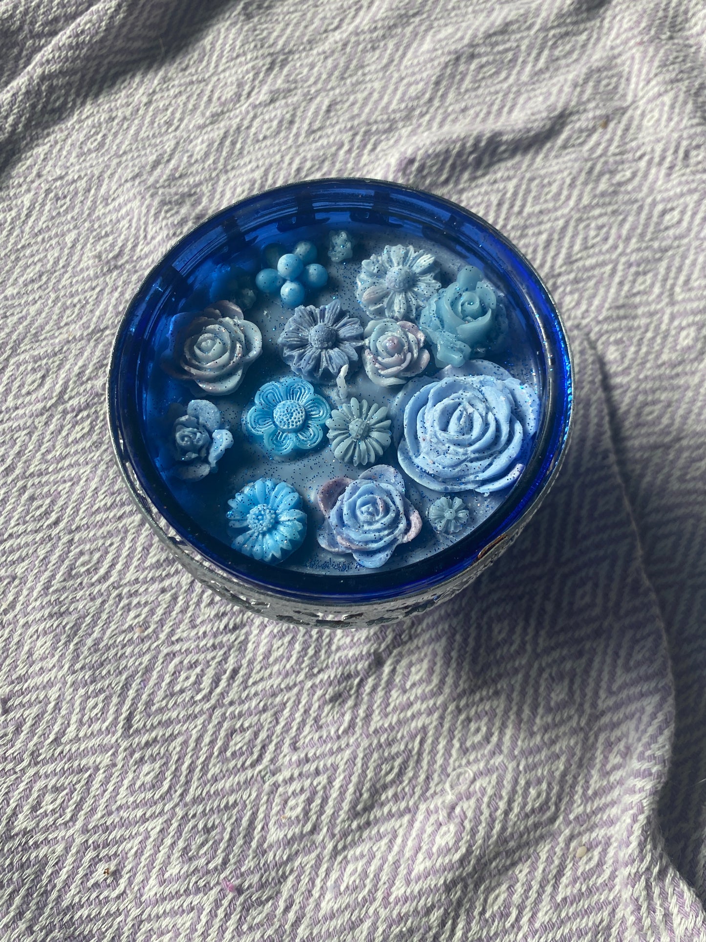 Blue chalice candle