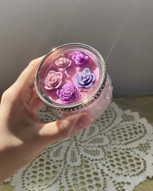 Glass jar candle | Pink