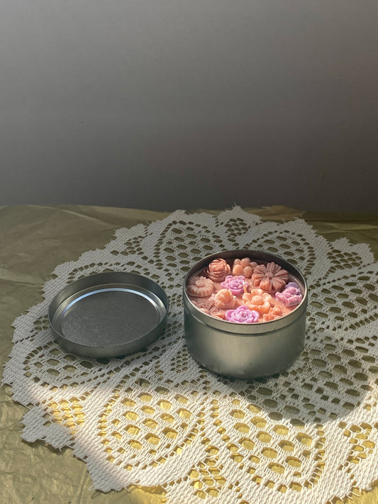 Tin candle | Orange & pink