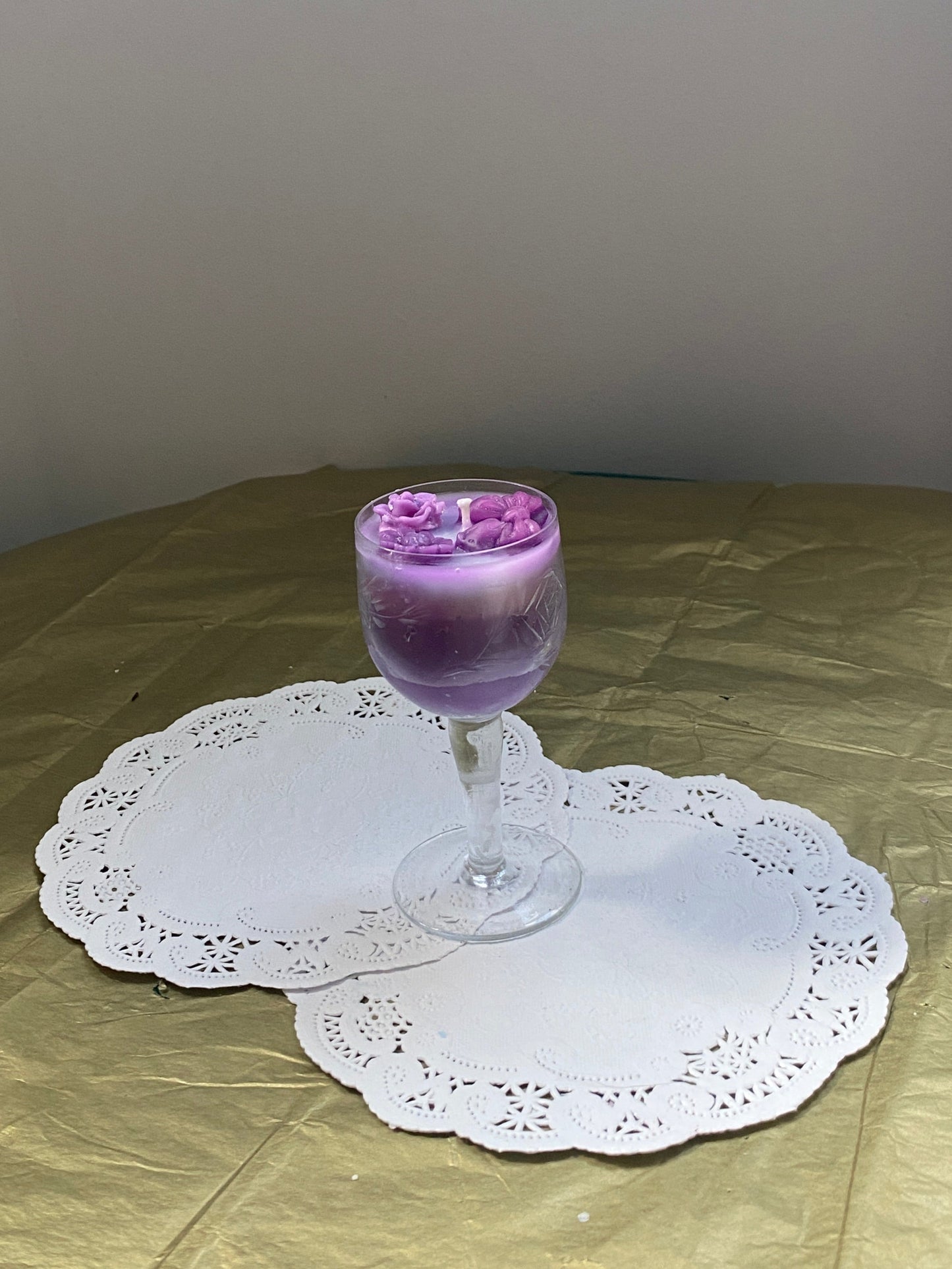 Mini glass candle | Purple & pink