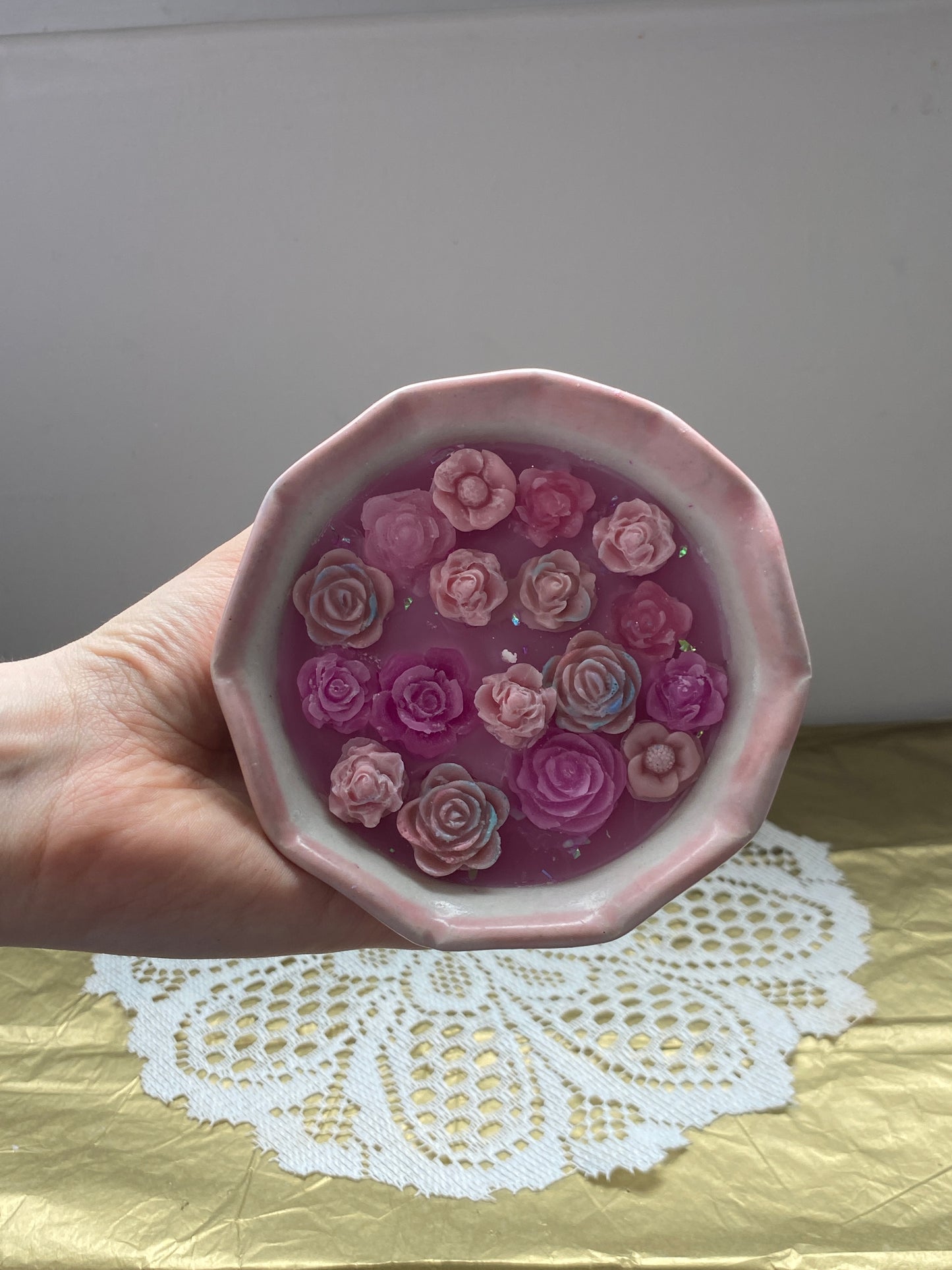 Ceramic bowl candle | Pink