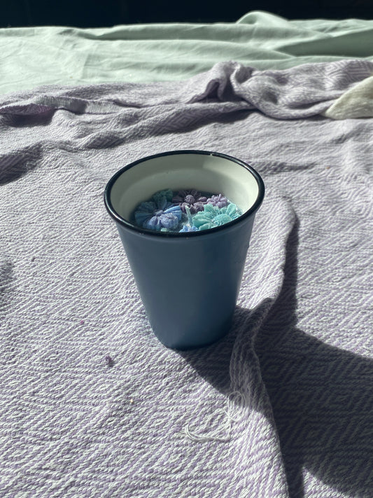 Ceramic cup candle | blue