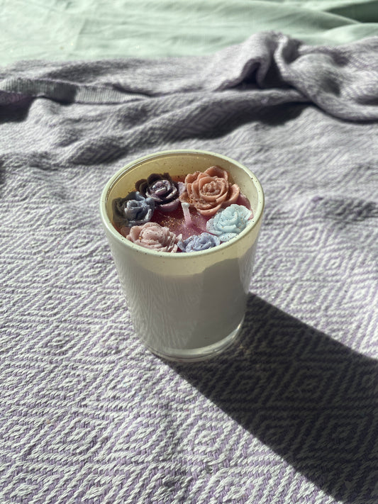 Classic candle | white & pink