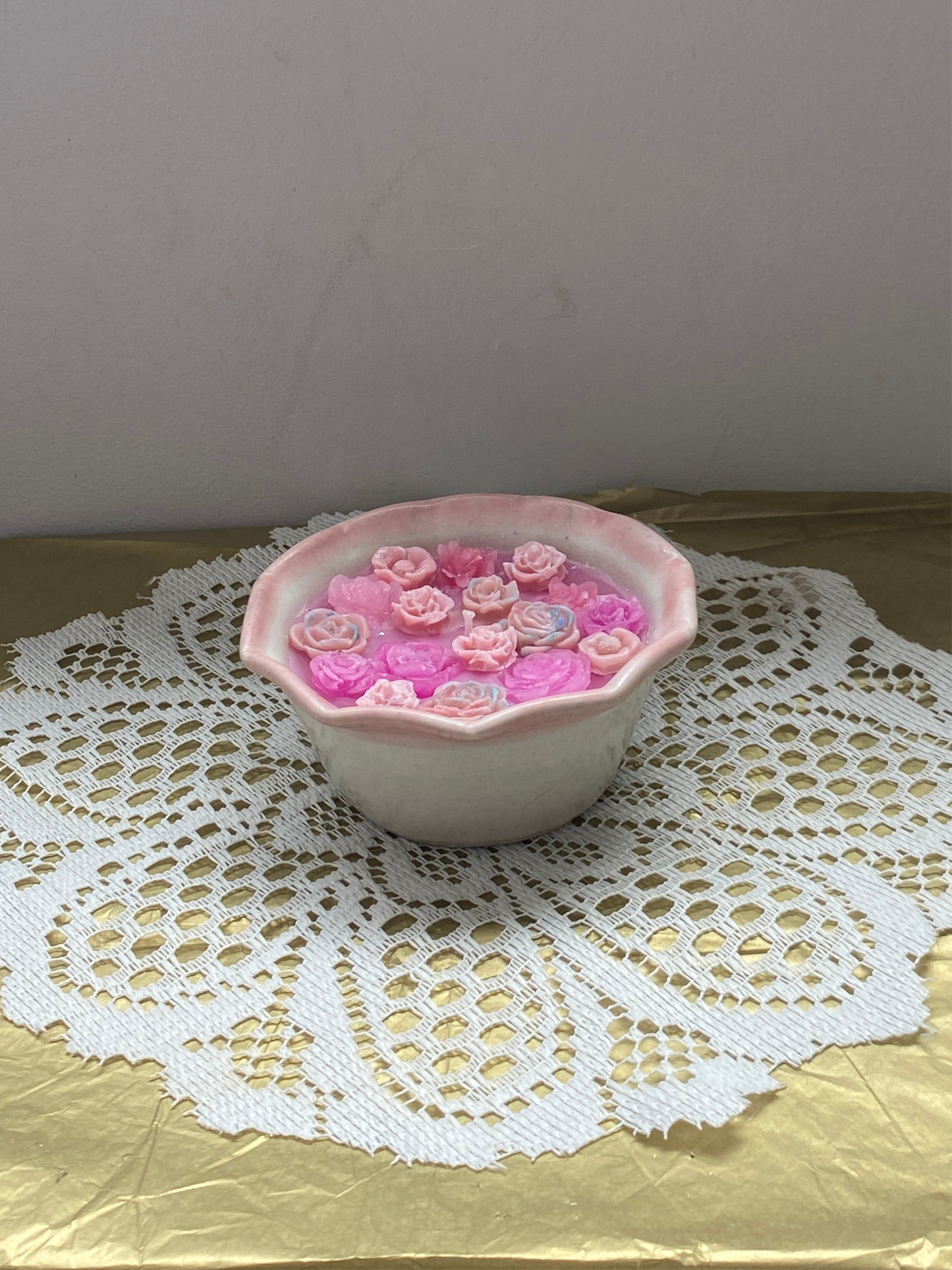 Ceramic bowl candle | Pink